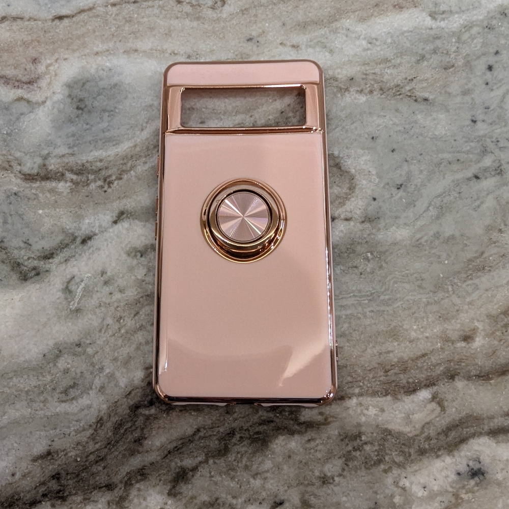 Kickstand Phone Case W/ Classic Pink & Gold Accents For Samsung Pink / Gold - Picture 4 of 4